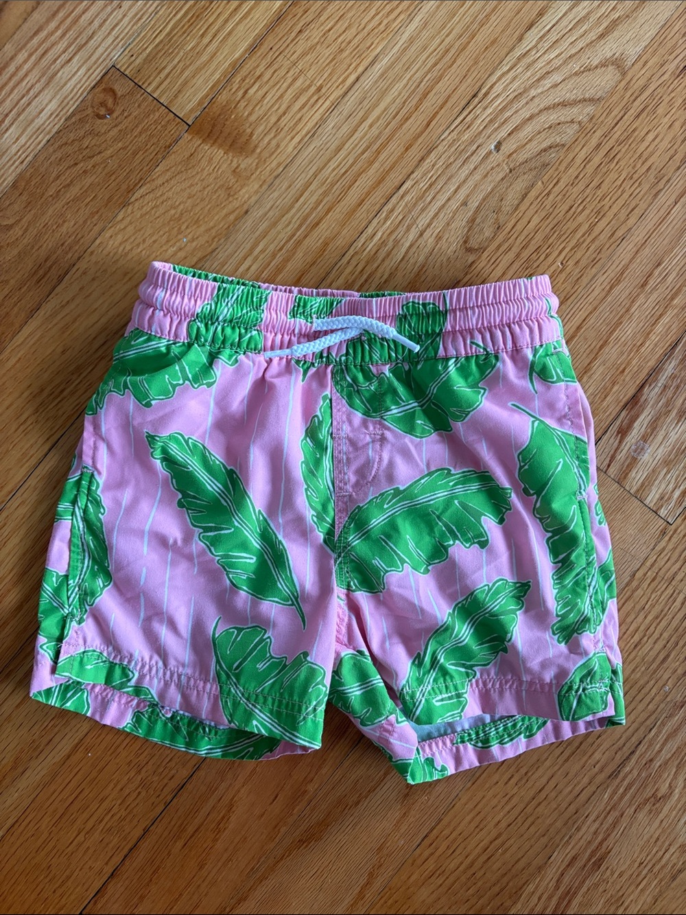 The Beaufort Bonnet Company Pink Shorts with Green Leaf Print